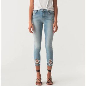 AGOLDE Sophie Vertigo Chewed-Hem Crop Jeans